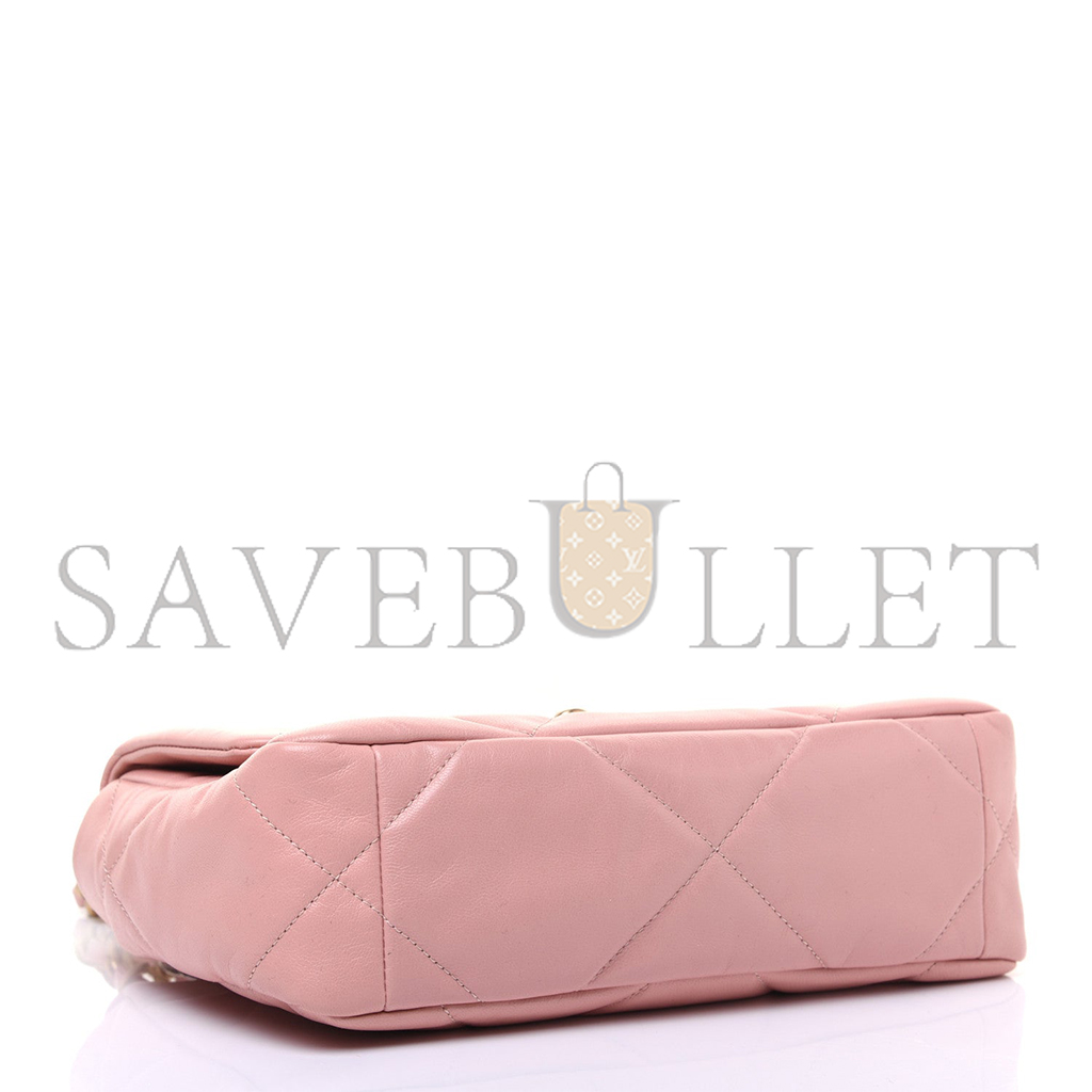 CHANEL QUILTED MEDIUM 19 FLAP LIGHT PINK (26*16*9cm) 